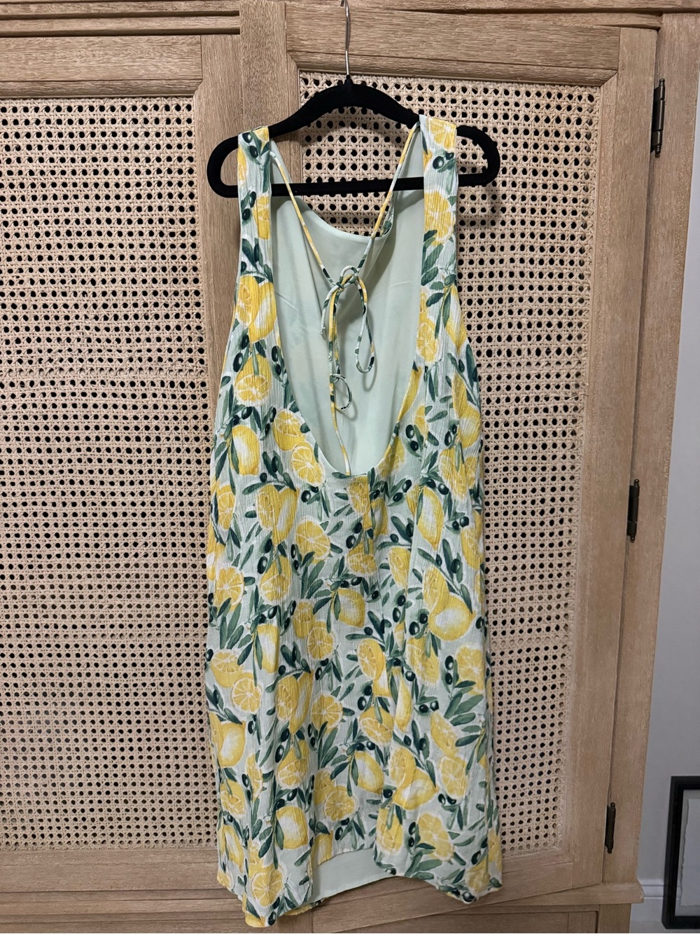 Abercrombie & Fitch Yellow Lemon-Print Mini Dress with Green Leaves - Picture 3 of 4